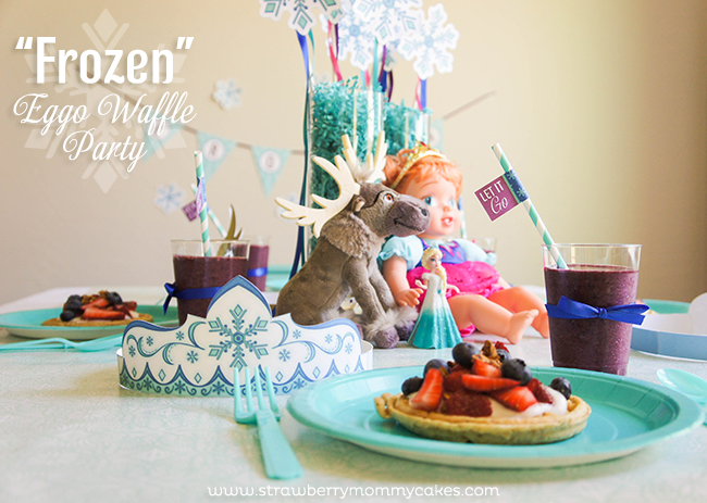 "Frozen" Waffle Party with FREE printables on www.strawberrymommycakes.com #FROZENfun #collectivebias #frozen #frozenparty #freeprintables